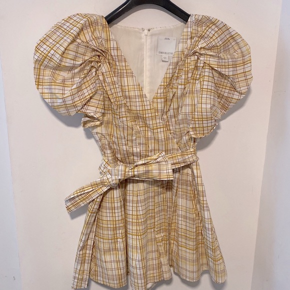 C/MEO Collective Yellow Puff sleeve Romper Sz 4 (S) - Picture 2 of 5